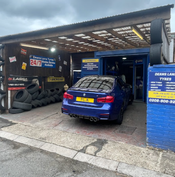 Deans Lane Tyres fitting bay on Deans Lane, Edgware